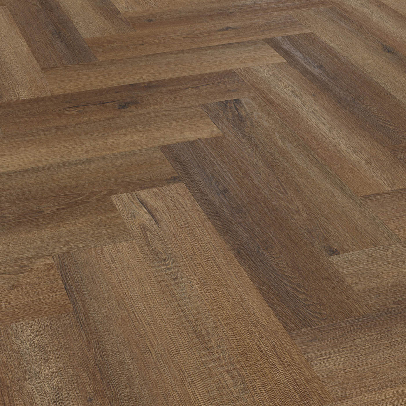 Vinyl Click Plank Flooring Dark Brown Oak Effect Waterproof T6.5mm 1.95m² - Image 1