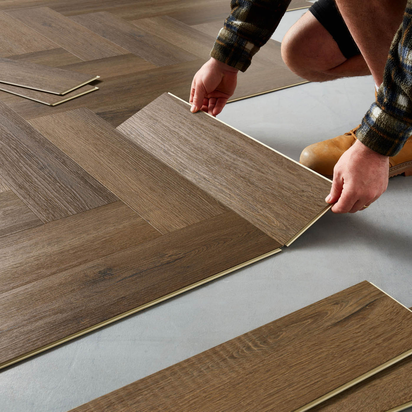 Vinyl Click Plank Flooring Dark Brown Oak Effect Waterproof T6.5mm 1.95m² - Image 6