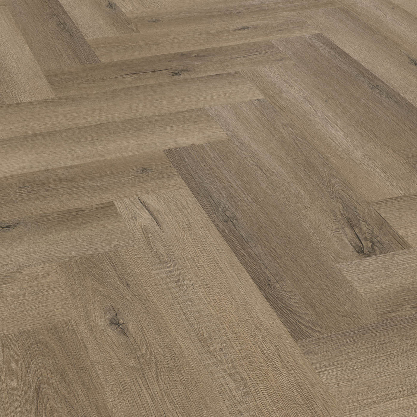 Vinyl Click Plank Flooring Mid Brown Oak Effect Waterproof T6.5mm 1.95m² - Image 1