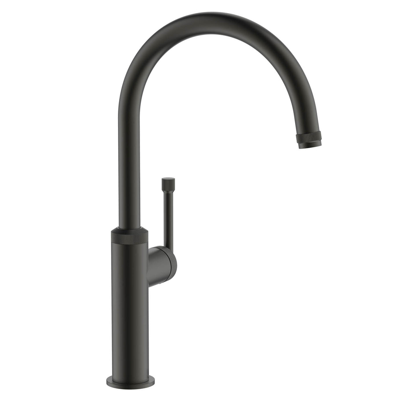 Abode Kitchen Sink Tap Mixer Black Single Side Lever Swivel Spout Modern Faucet - Image 1