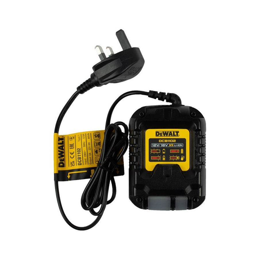 DeWalt Battery Charger DCB1102 For 12V/18V XR Li-Ion Compact Black Portable - Image 2