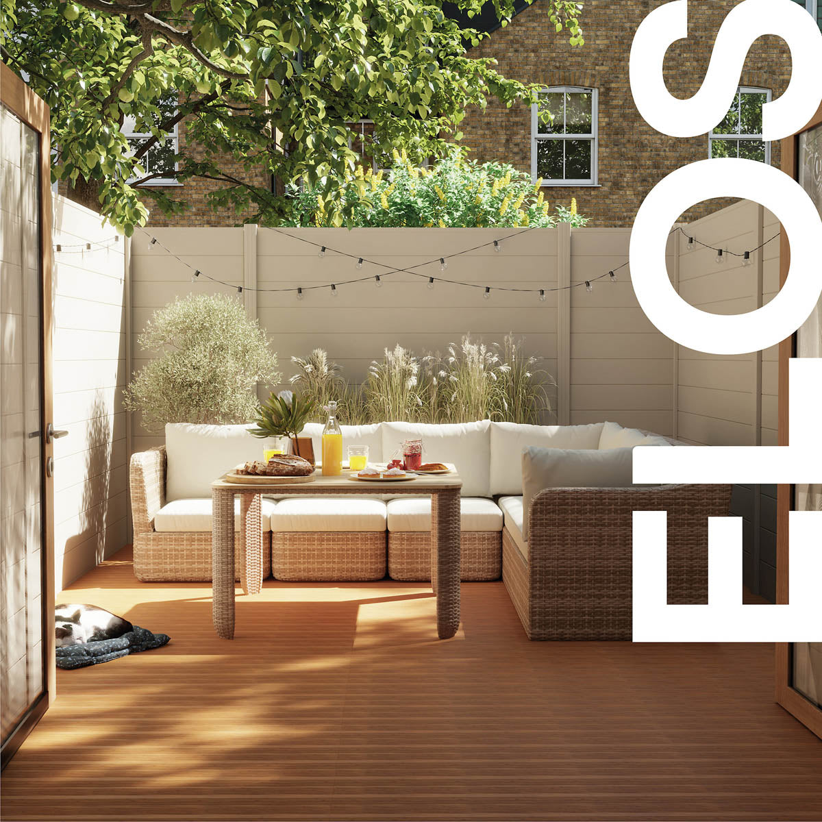 Rattan Garden Set 6 Seater Modular Outdoor Patio Dining Furniture Beige - Image 5