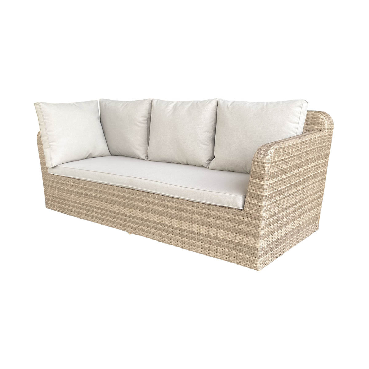 Rattan Garden Set 6 Seater Modular Outdoor Patio Dining Furniture Beige - Image 8