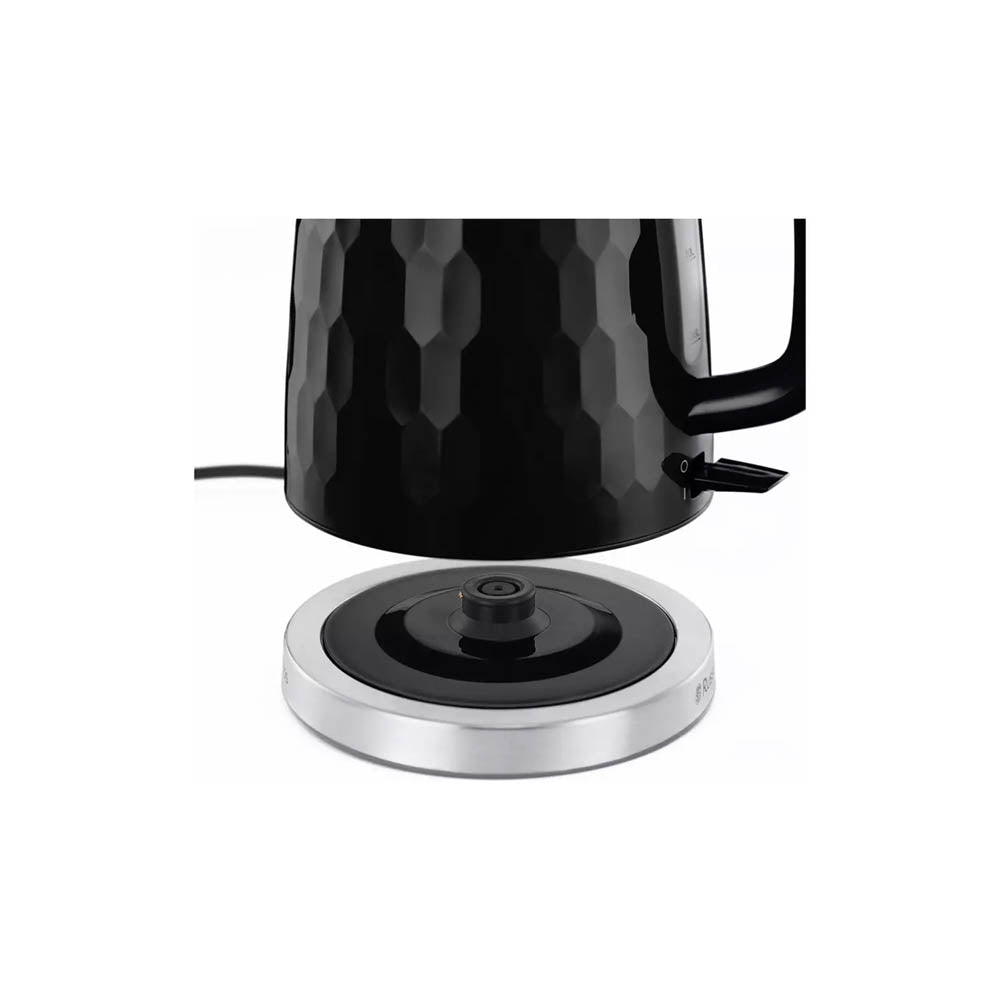 Russell Hobbs Electric Kettle Black Modern Honeycomb Inspired 1.7L Rapid Boil - Image 4