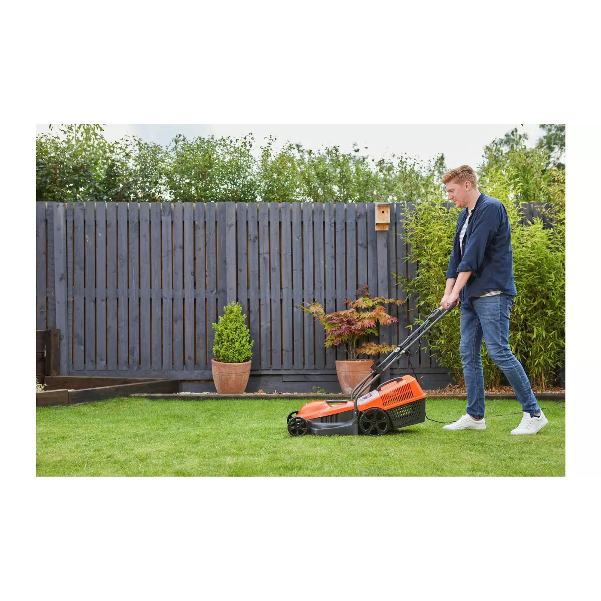 Flymo Rotary Lawnmower Electric 32cm Adjustable Height 30L Grass Box 320V - Image 3