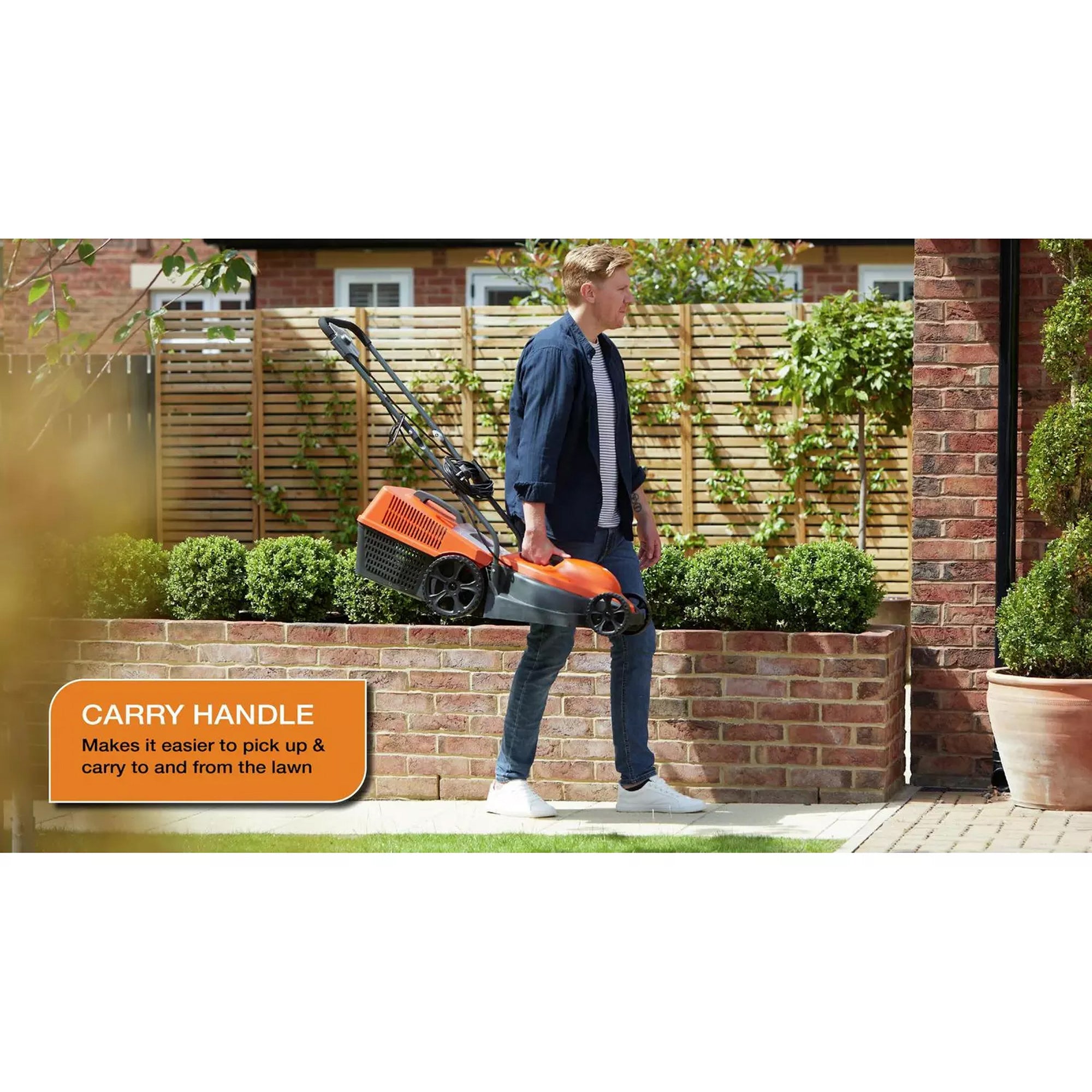 Flymo Rotary Lawnmower Electric 32cm Adjustable Height 30L Grass Box 320V - Image 5