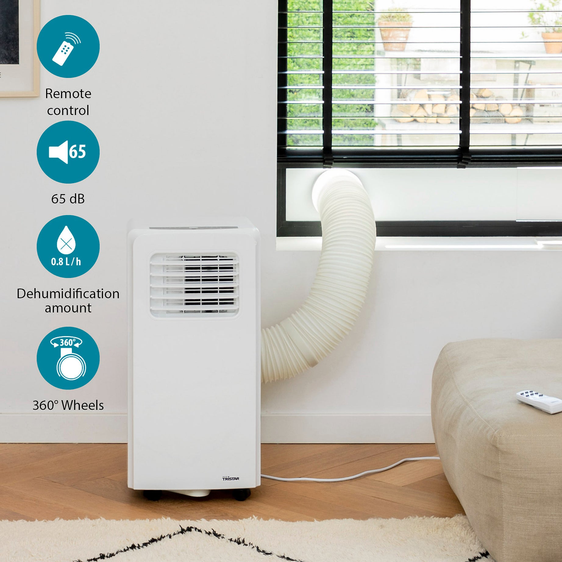 Tristar Air Conditioner Smart White Portable Digital Freestanding 7000BTU - Image 4