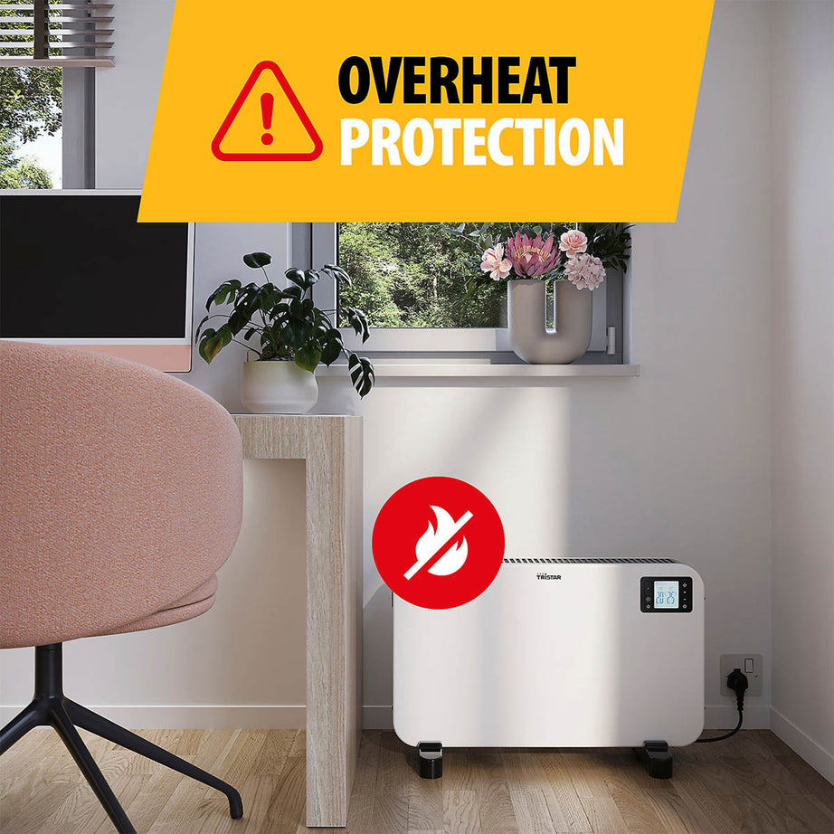 Smart Convector Heater 2kw White Portable Timer Free Standing 3 Heat Settings - Image 4