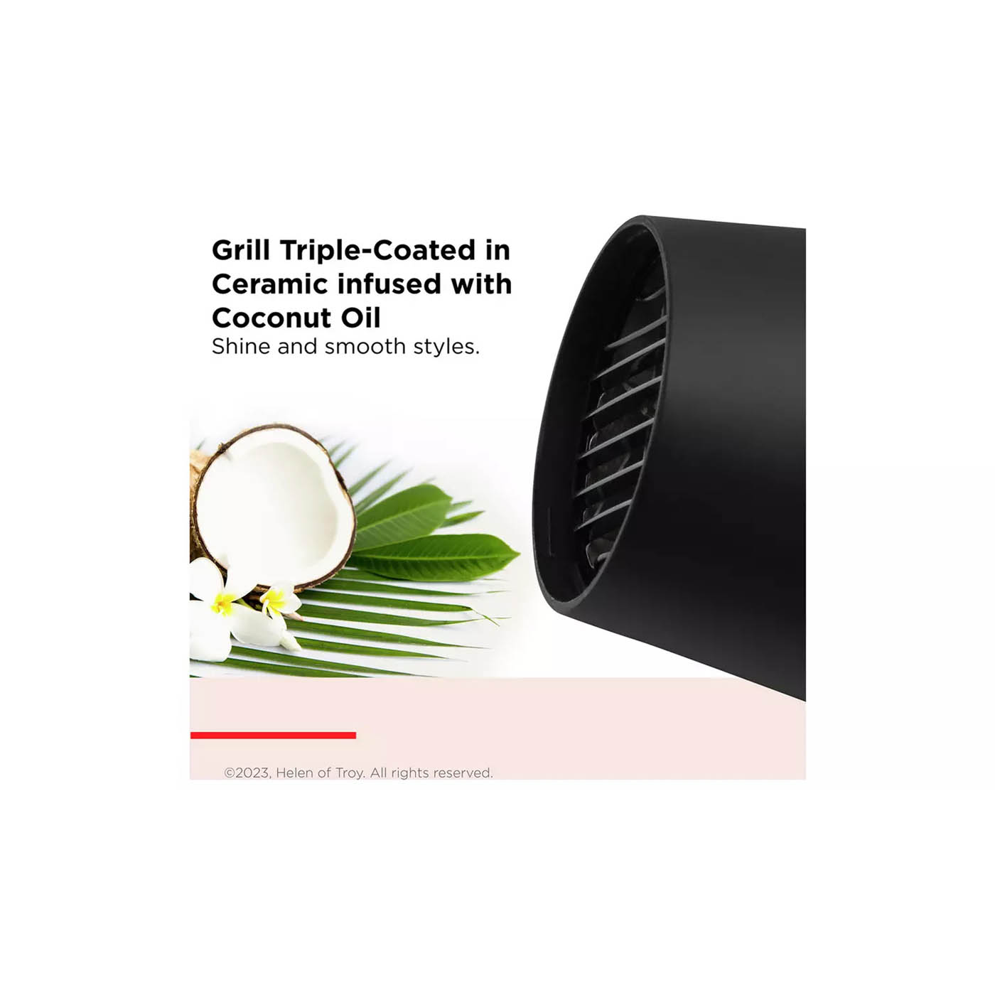 Revlon Hair Dryer With Diffuser Smoothstay Coconut Oil Infused Modern Portable - Image 3