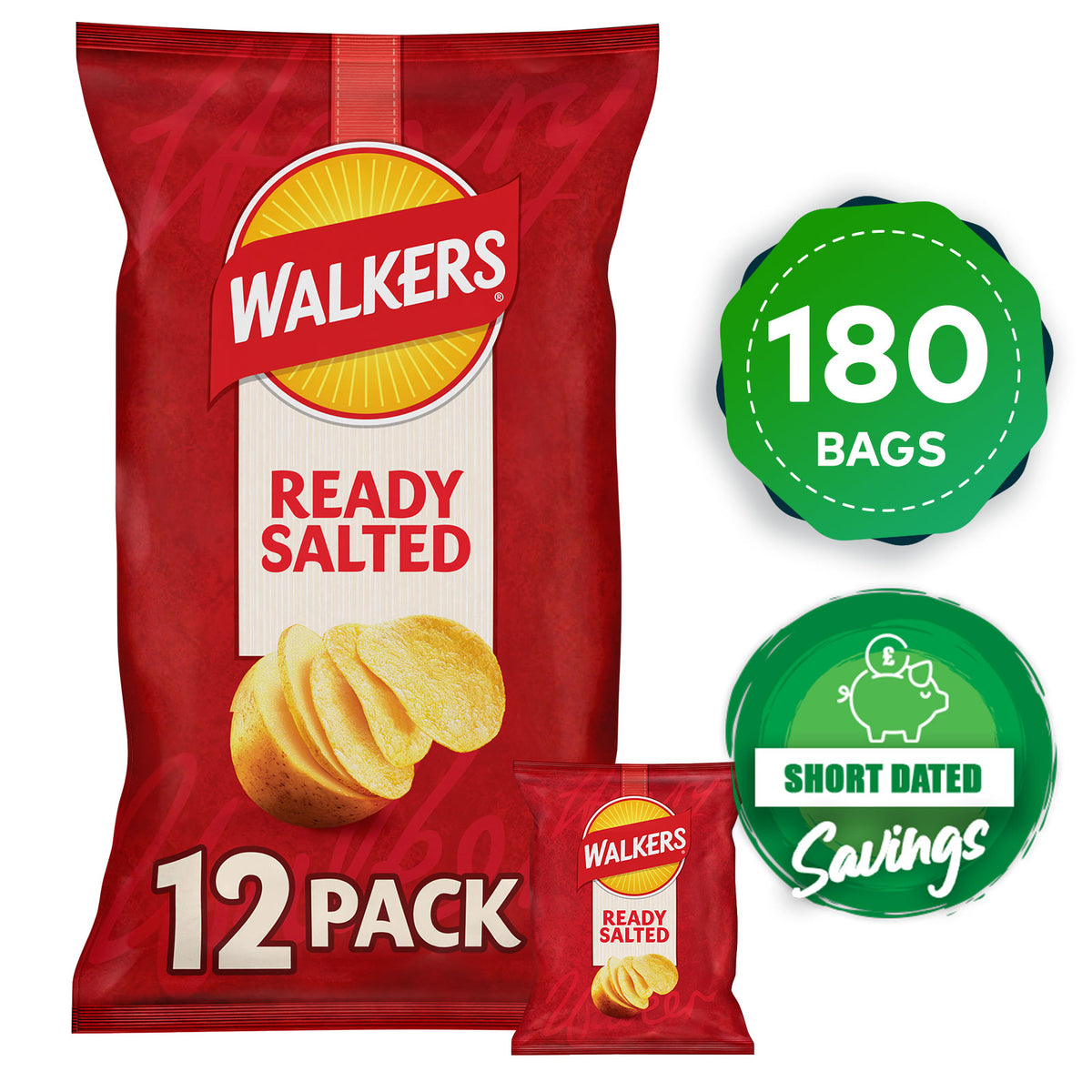 Walkers Crisps Ready Salted Multipack Sharing Snack 180 Bags x 25g - Image 10