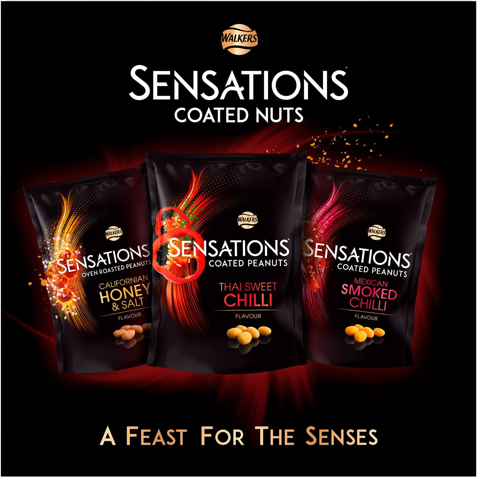 Sensations Thai Sweet Chilli Coated Peanuts Snacks 8 Bags x 150g - Image 3