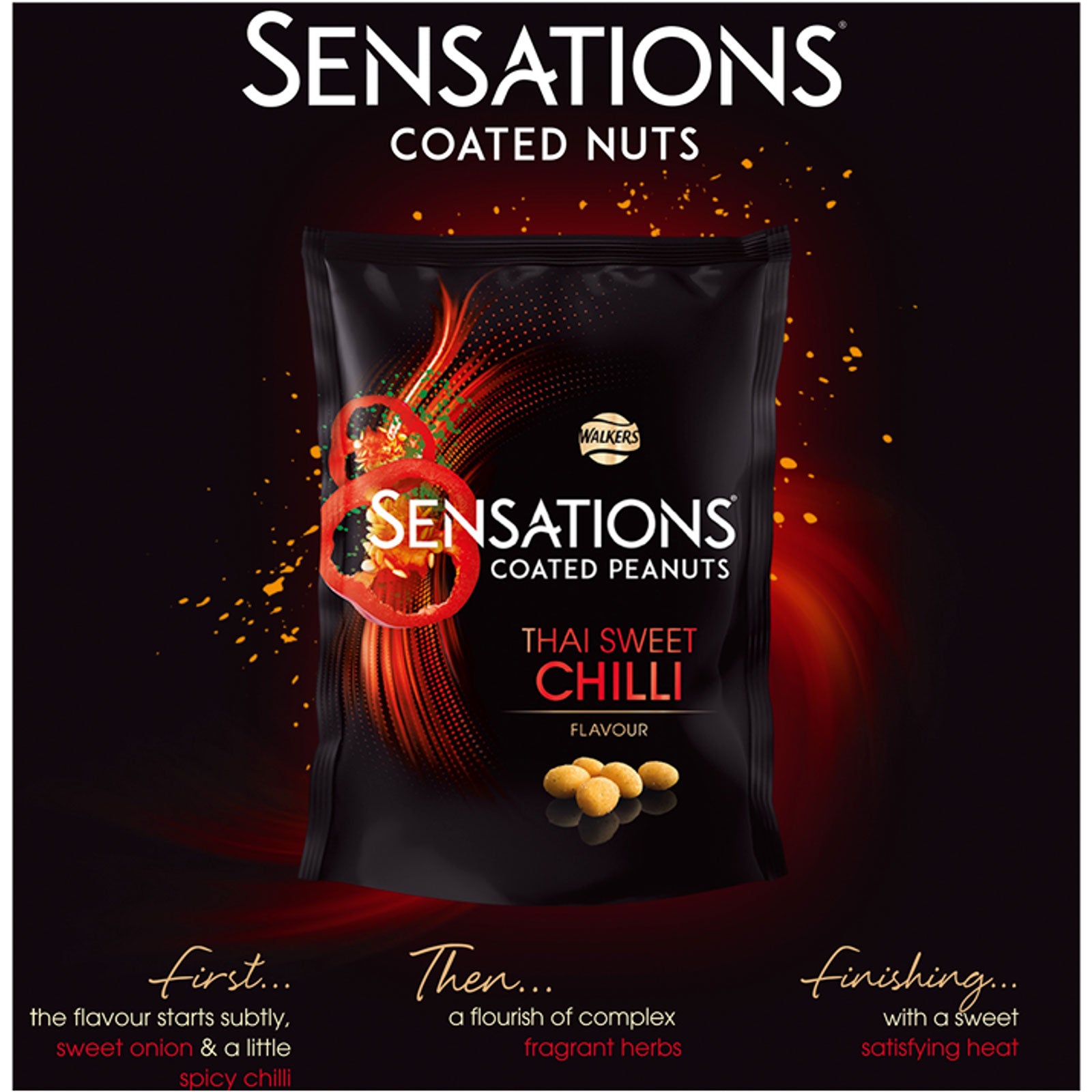 Sensations Thai Sweet Chilli Coated Peanuts Snacks 8 Bags x 150g - Image 4