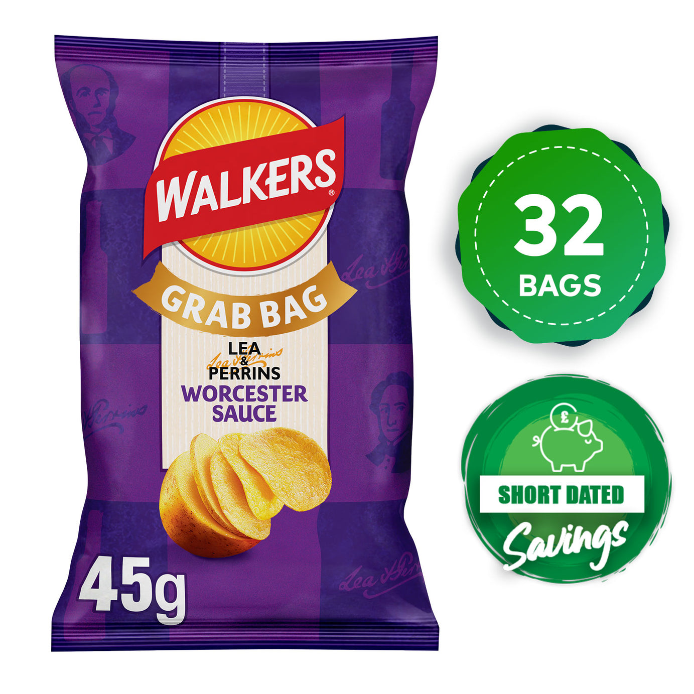 Walkers Lea & Perrins Worcester Sauce Grab Bag Crisps 32 x 45g - Image 10