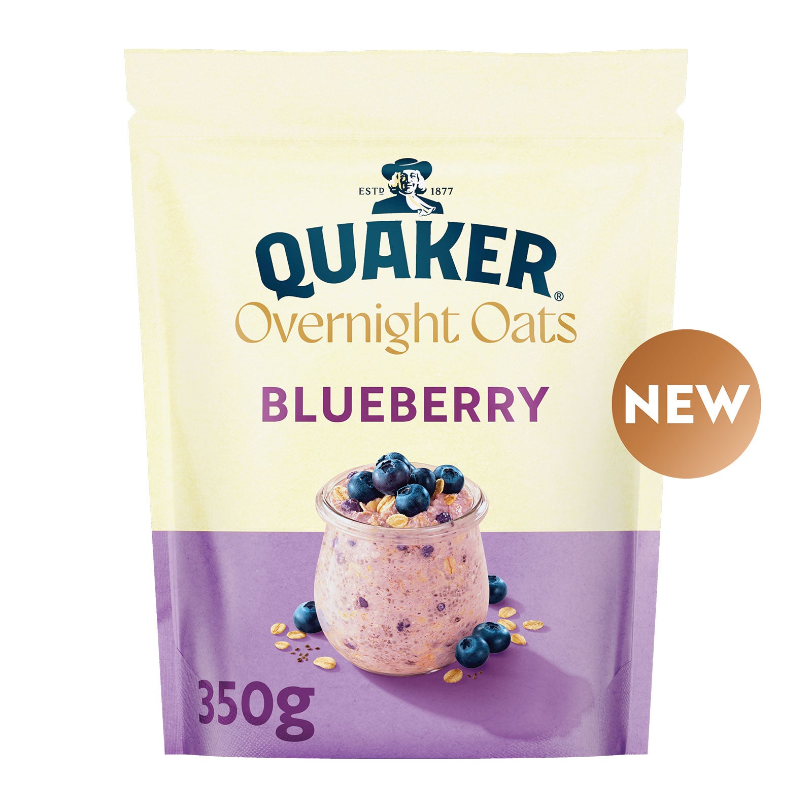 Quaker Overnight Oats Blueberry Cereal 5 x 350g - Image 2