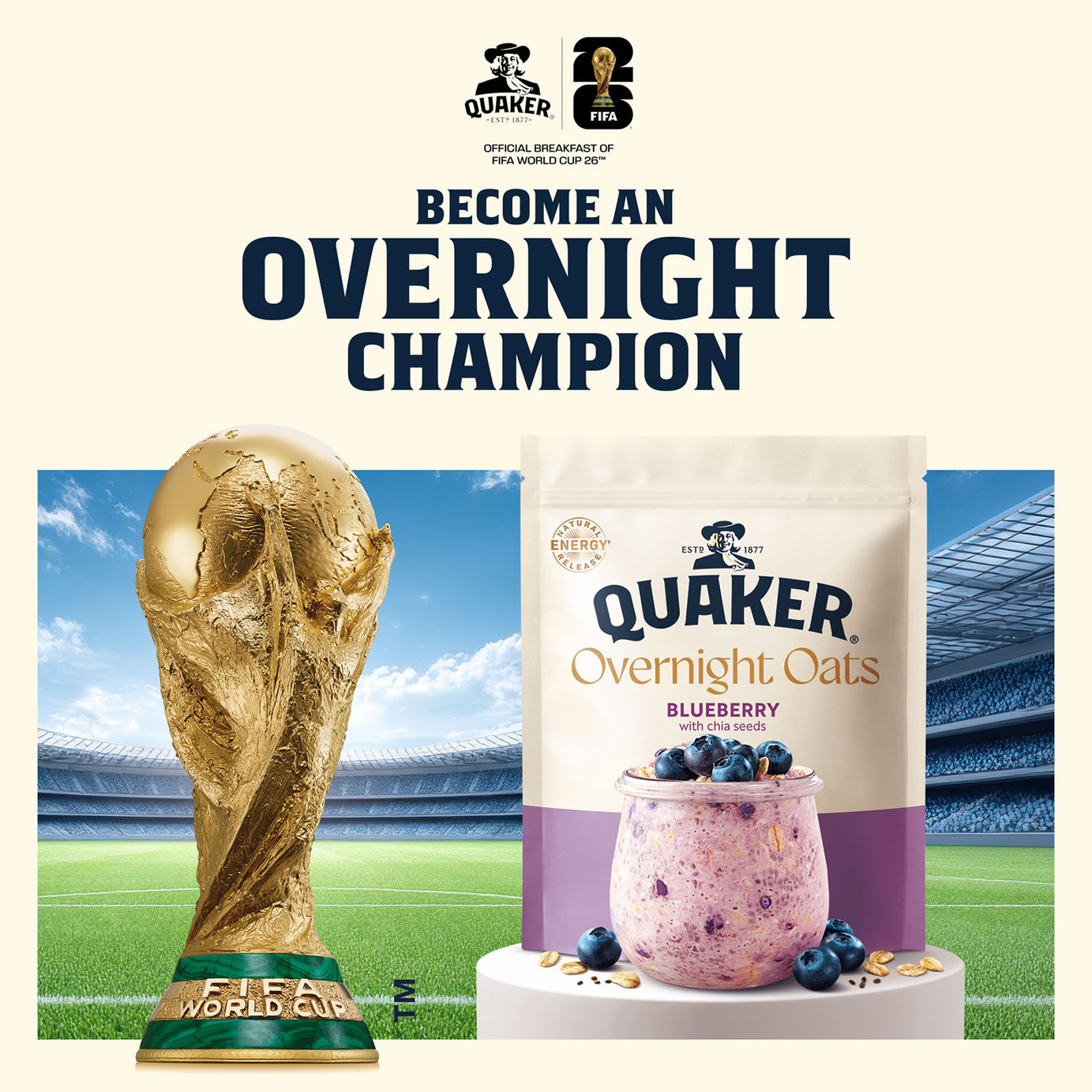 Quaker Overnight Oats Blueberry Cereal 5 x 350g - Image 3