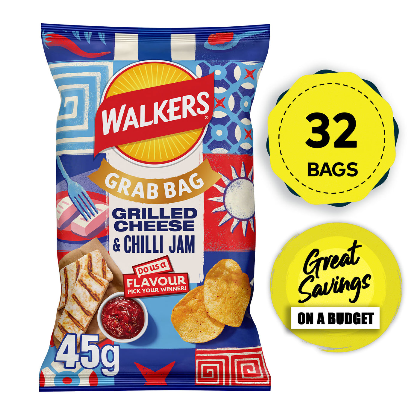 DUAF Walkers Crisps Grilled Cheese Chilli Jam 32 x 45G - Image 4