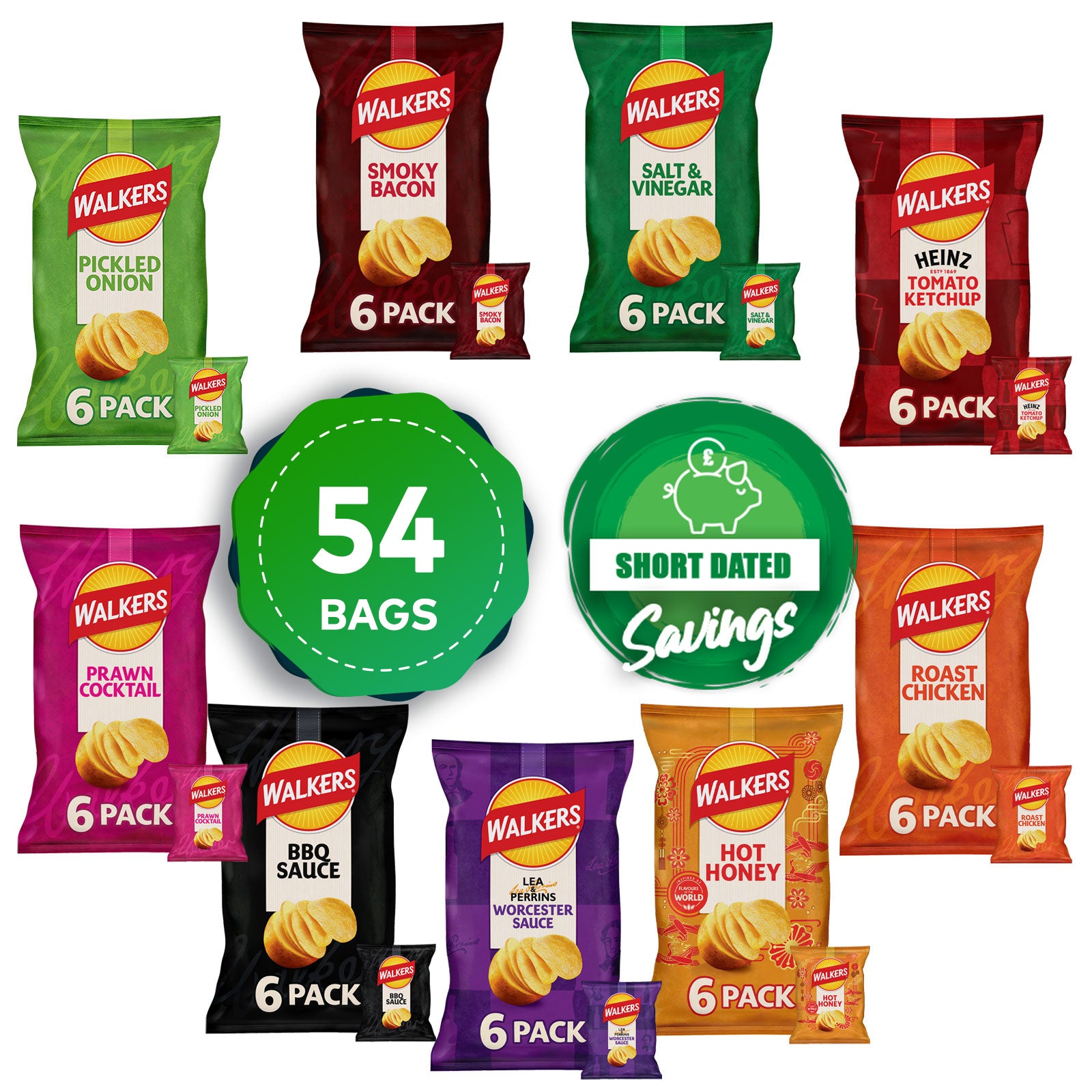 Walkers Crisps Salt & Vinegar Worcester Prawn Chicken Smoky Bacon Bundle 54 Bags - Image 10