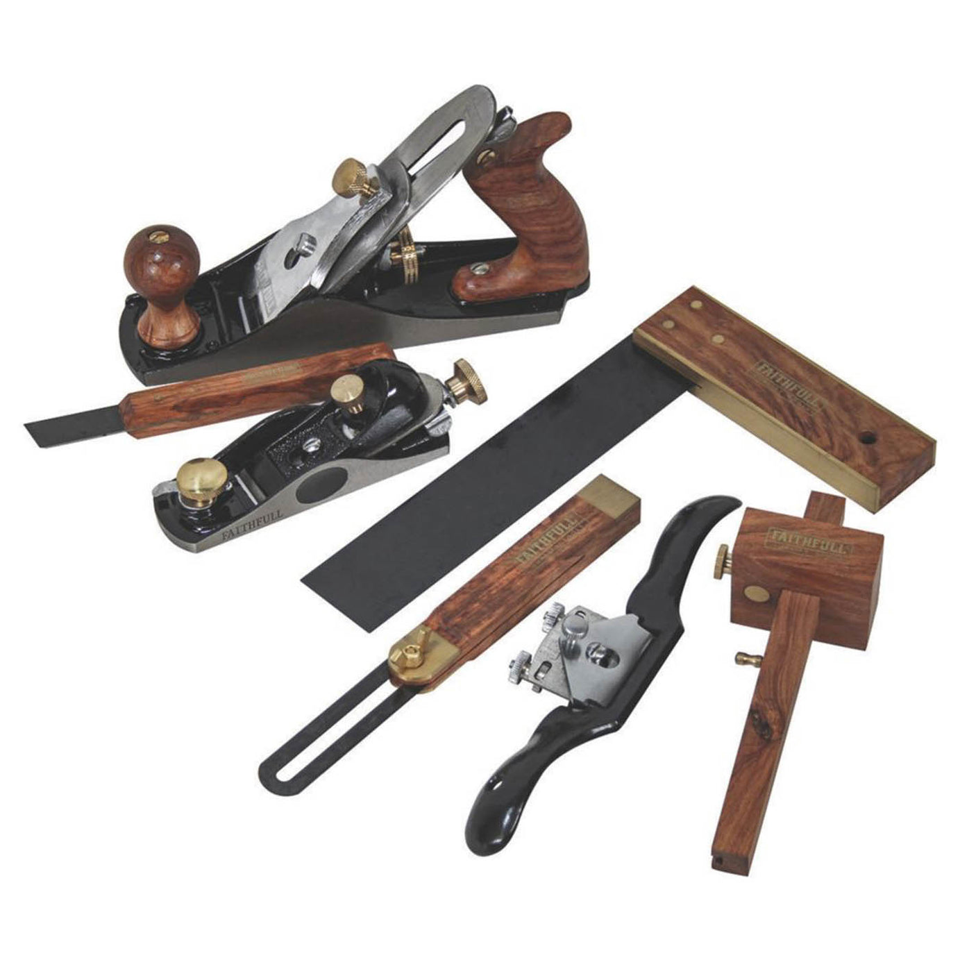 Faithfull  Woodworking Plane Carpenters With Tools Manual Adjustable 7 Piece Set - Image 2