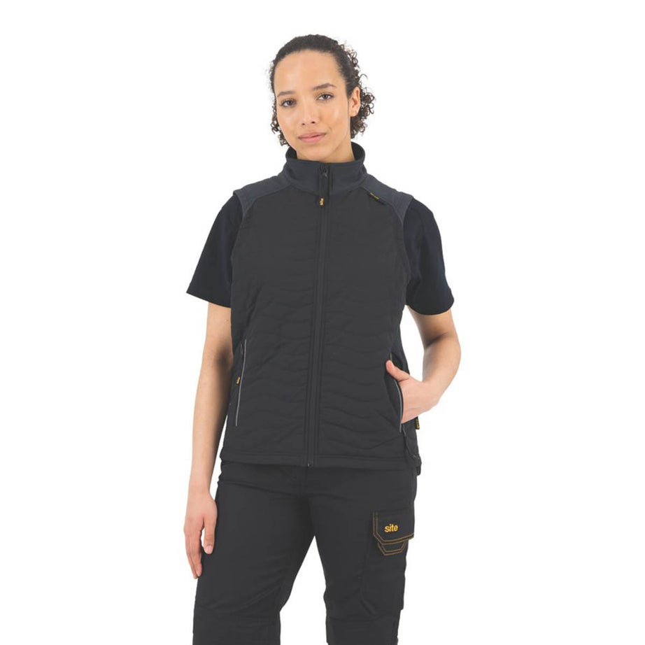 Site Work Body Warmer Womens Regular Fit Black Gilet Full Zip Sleeveless Size 14 - Image 3