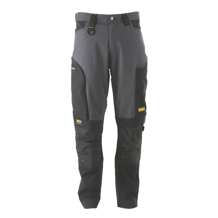 DeWalt Work Trousers Mens Tapered Grey Black Breathable Multi Pockets 30"W 31"L - Image 1