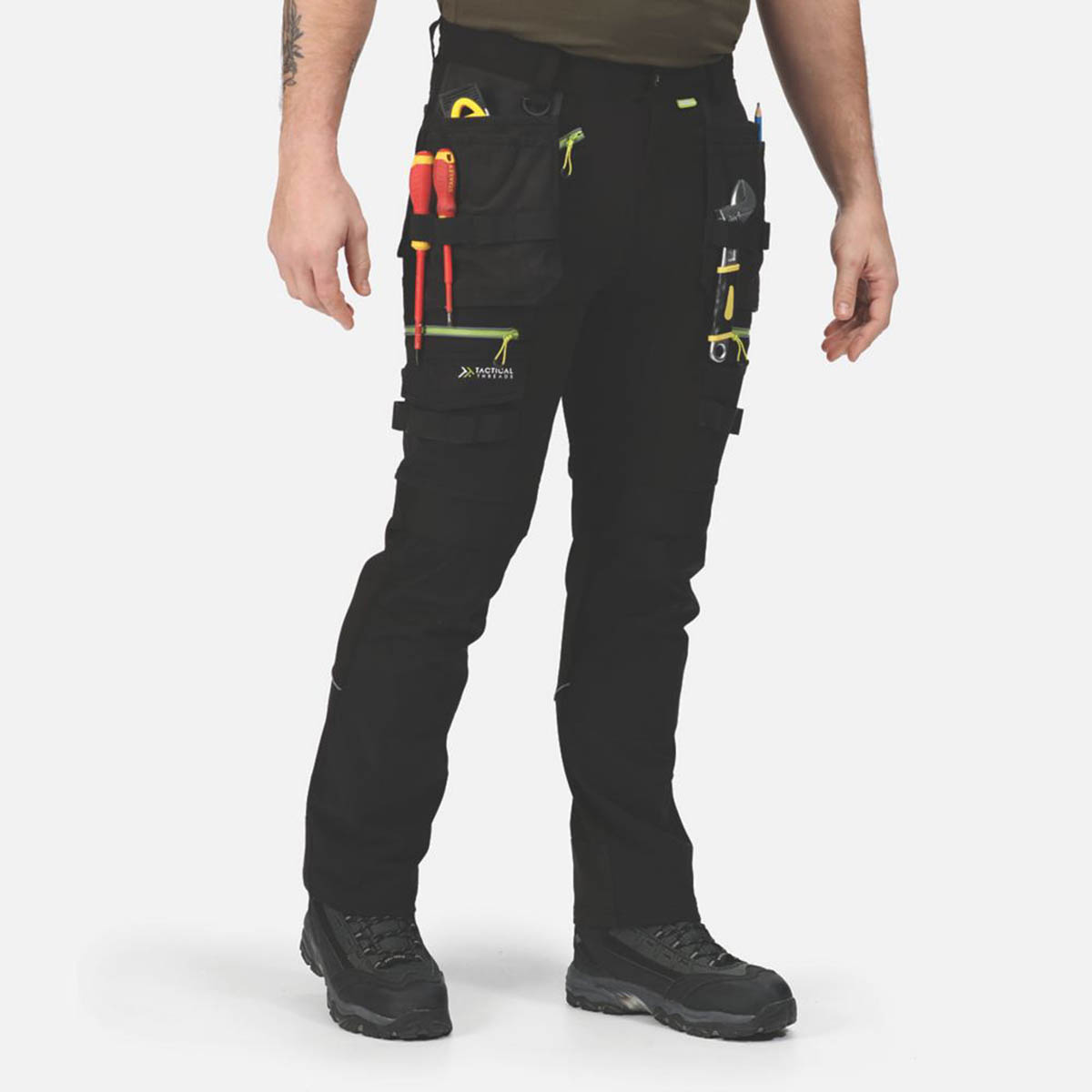 Regatta Work Trousers Mens Classic Fit Black Stretch Multi Pockets 46W 33L - Image 6