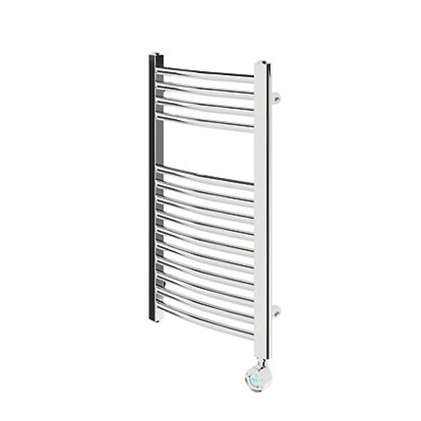 Flomasta Electric Towel Rail Radiator Chrome Curved Bathroom Warmer 70x40cm - Image 1