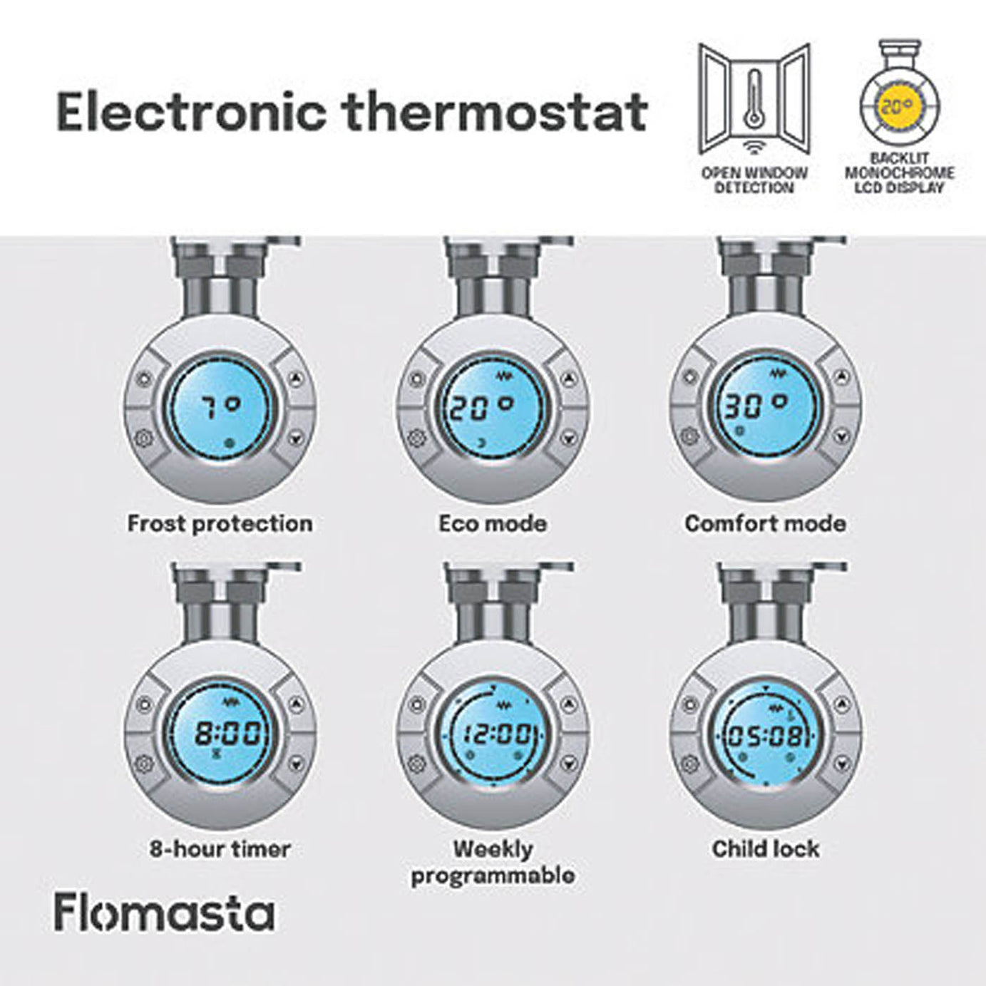 Flomasta Electric Towel Rail Radiator Chrome Curved Bathroom Warmer 70x40cm - Image 6