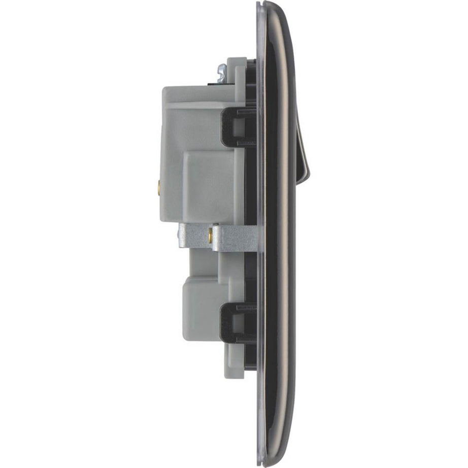 BG Wall Plug Sockets Black Nickel 13A 2 Gang Double Pole Switched Pack Of 5 - Image 2
