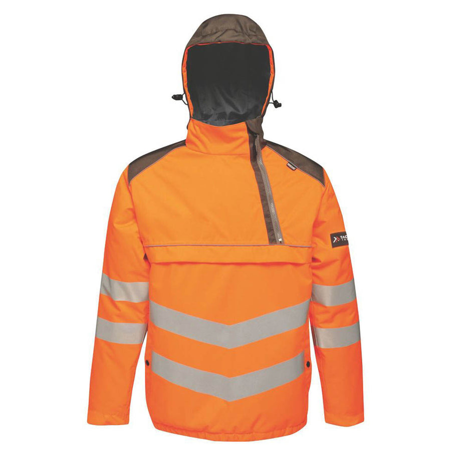 Hi-Vis Bomber Jacket Orange Reflective Mens Hood Waterproof X Large 53" Chest - Image 1