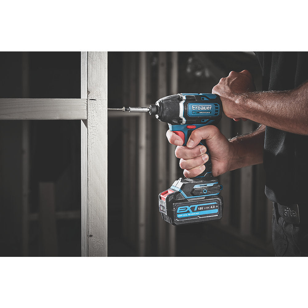 Erbauer Cordless Impact Driver EID18-Li Brushless 18V 4.0Ah Li-Ion Carry Case - Image 3