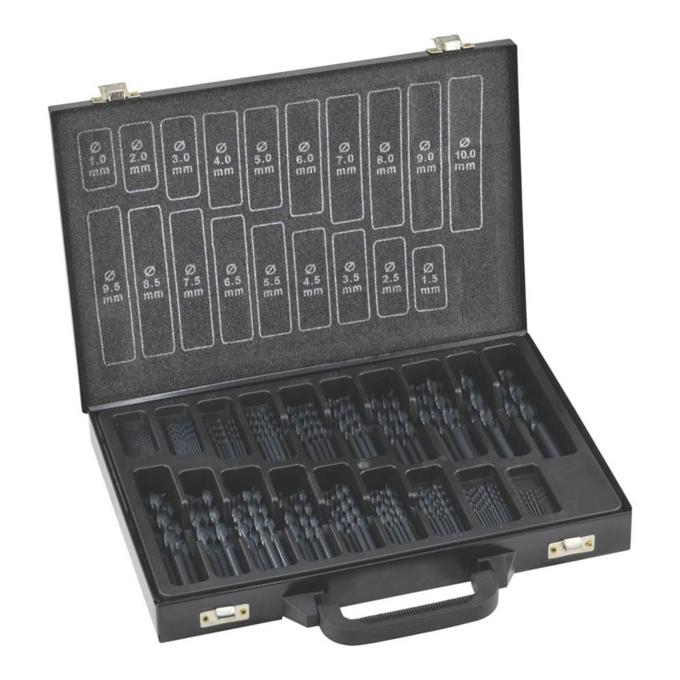 Titan Drill Bit Set Straight Shank Roll Forged Tip Steel Cast Iron Pack Of 170 - Image 1