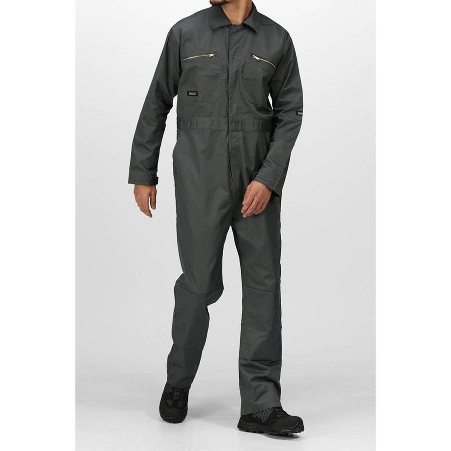 Coverall Overall Boilersuit Grey Zip Fasten Multi Pockets Durable 44/XL - Image 1