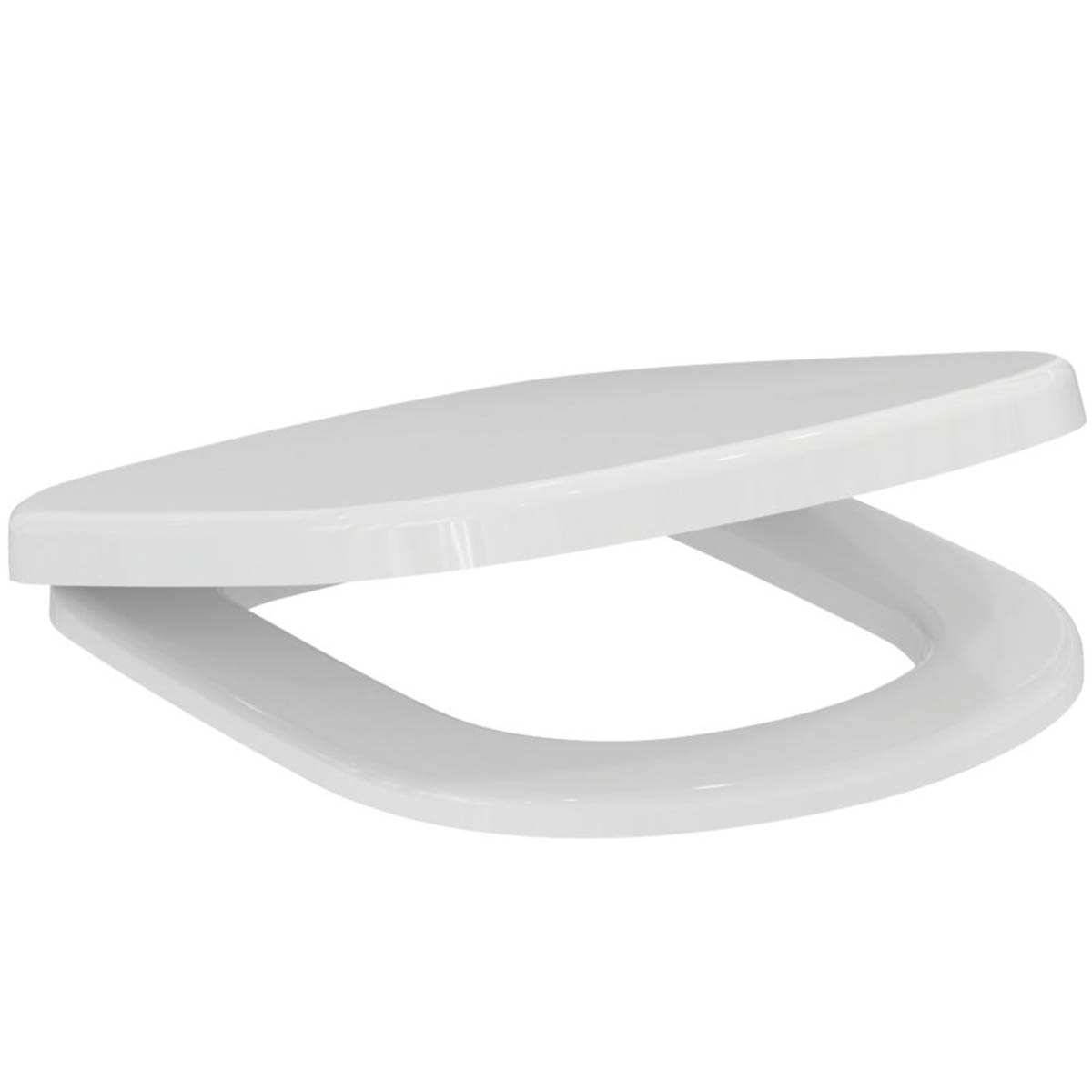 Toilet Seat White Plastic Soft Close Top Fix Bathroom WC Heavy Duty Contemporary - Image 1