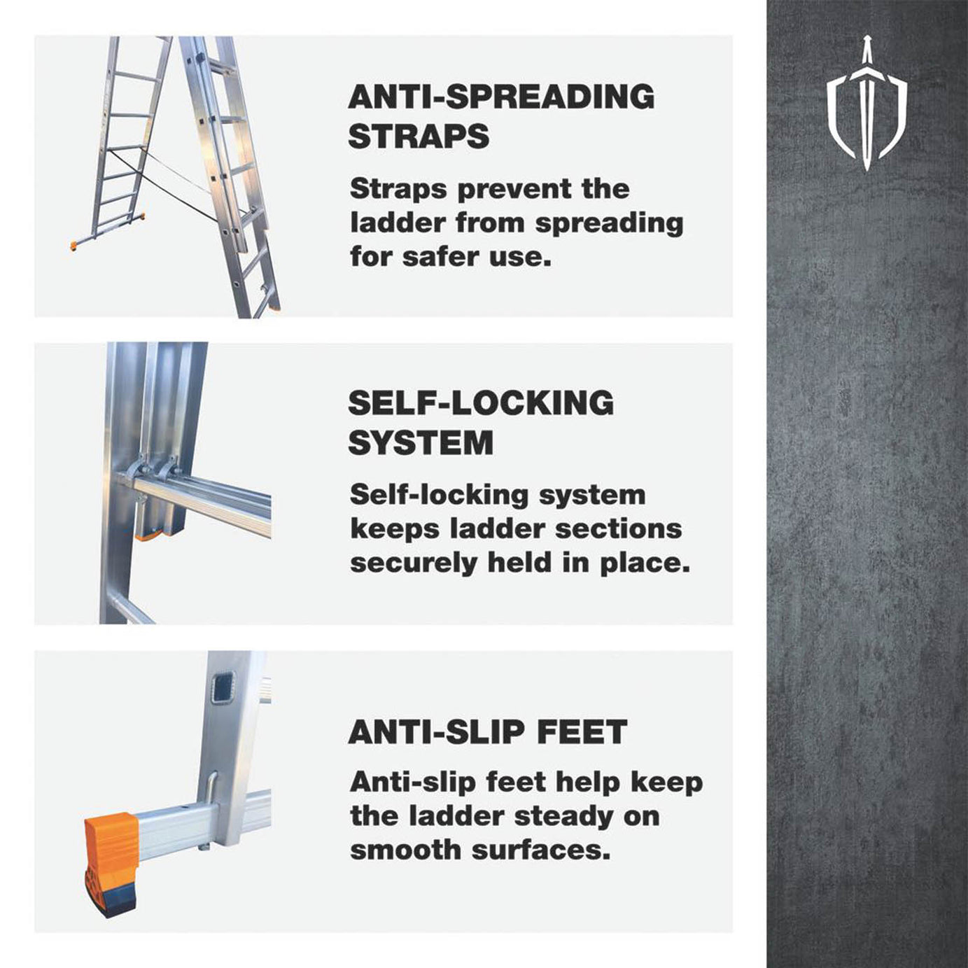Magnusson  Aluminium 5.2m Combination Ladder - Image 3