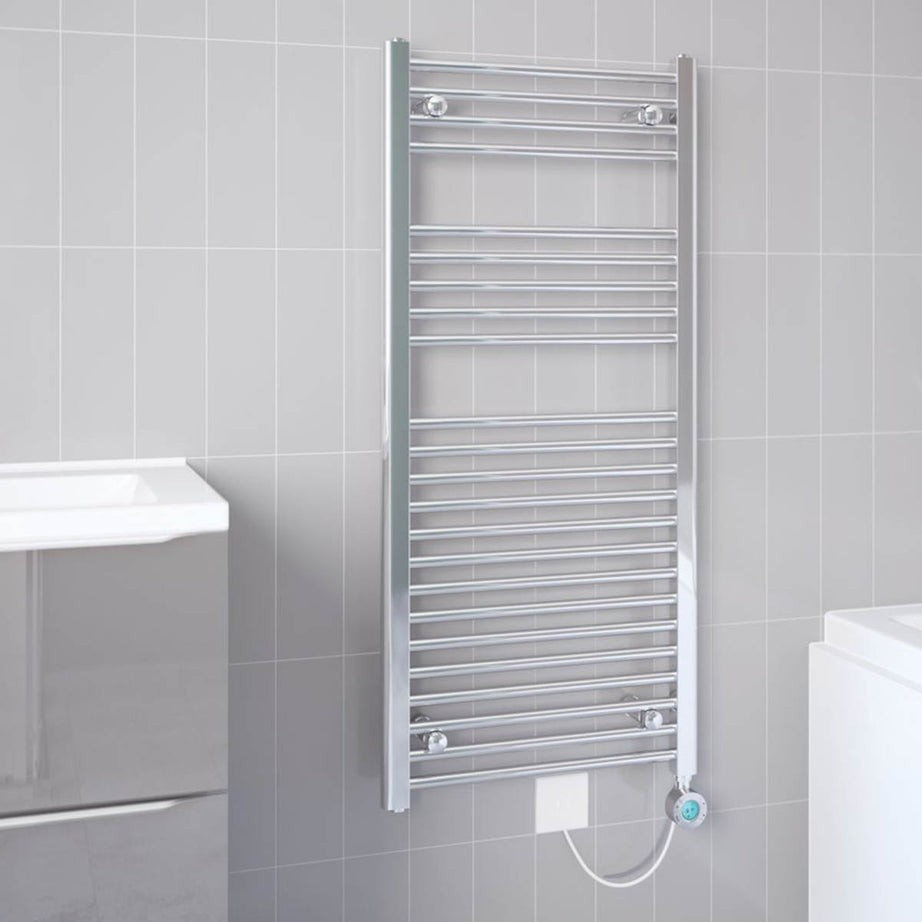 Flomasta Bathroom Towel Rail Radiator Electric Flat Warmer Ladder (H)110x(W)50cm - Image 1