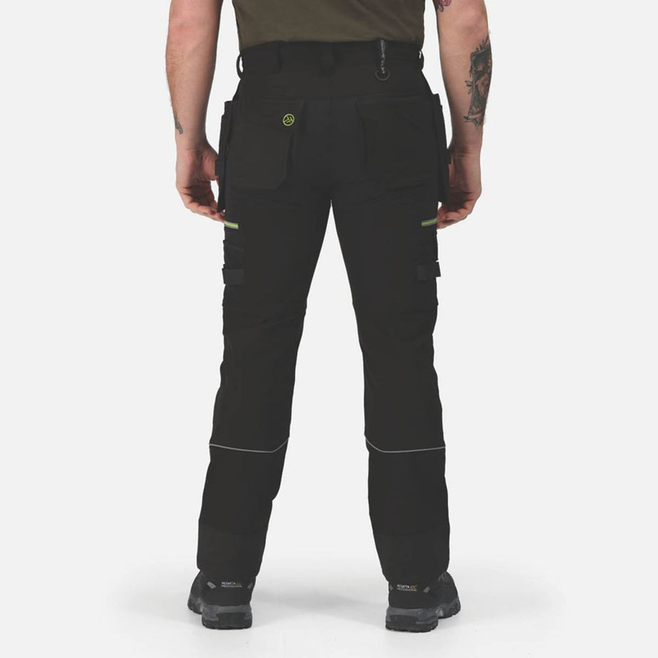 Regatta Work Trousers Mens Classic Fit Black Stretch Multi Pockets Cargo 44W 29L - Image 4
