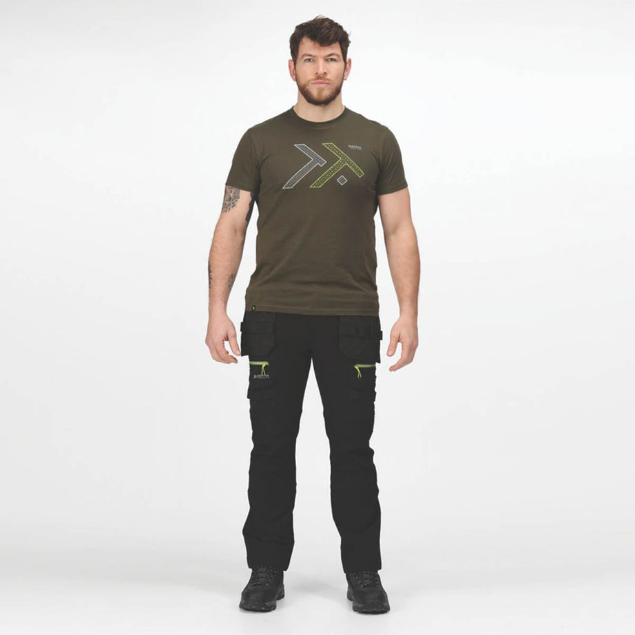 Regatta Work Trousers Mens Classic Fit Black Stretch Multi Pockets Cargo 44W 29L - Image 5