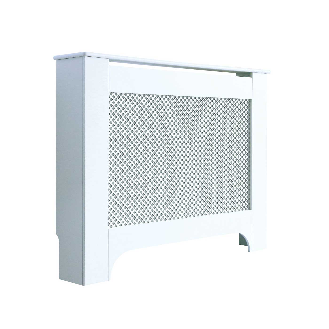 Mayfair Radiator Cover Medium White Wood MDF Shelf Cabinet (H)81.5x(W)111.5cm - Image 1