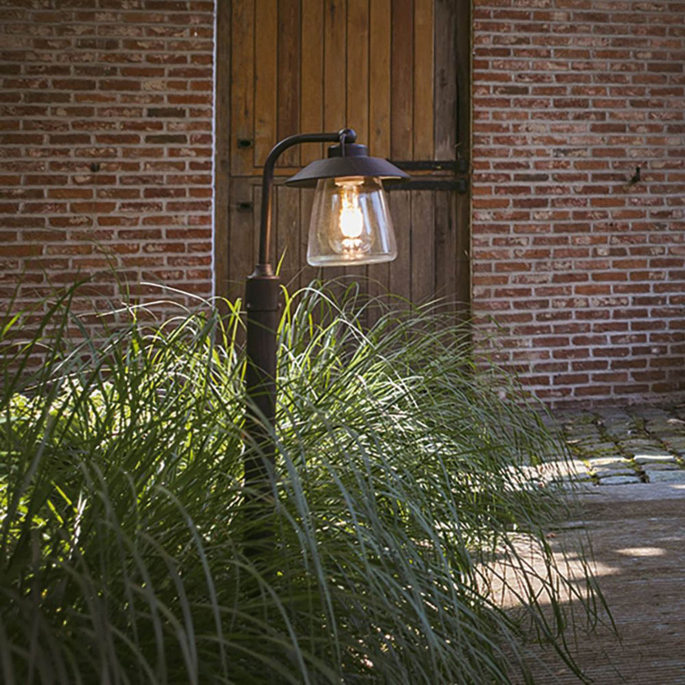 Lutec Post Light Outdoor 945mm Black Rust IP44 Garden Path Patio Lamp Lantern - Image 1