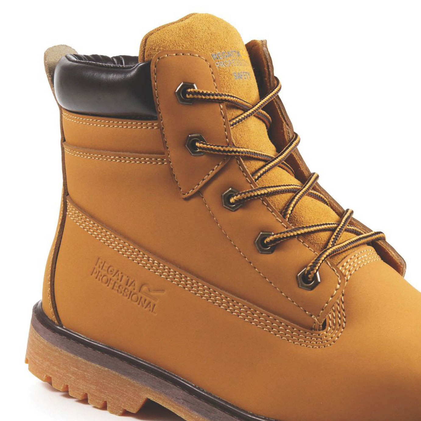 Regatta Safety Boots Mens Standard Fit Brown Leather Shoes Steel Toe Size 8 - Image 6