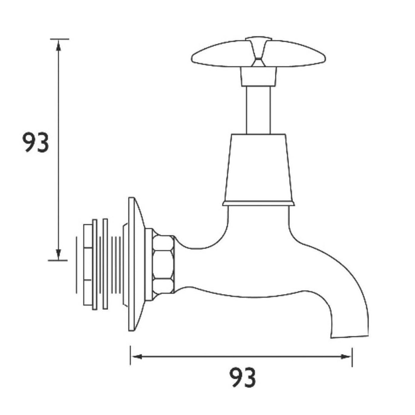 Bristan Bib Taps Chrome Cross Head Full Turn Hot Cold Pair Contemporary - Image 2