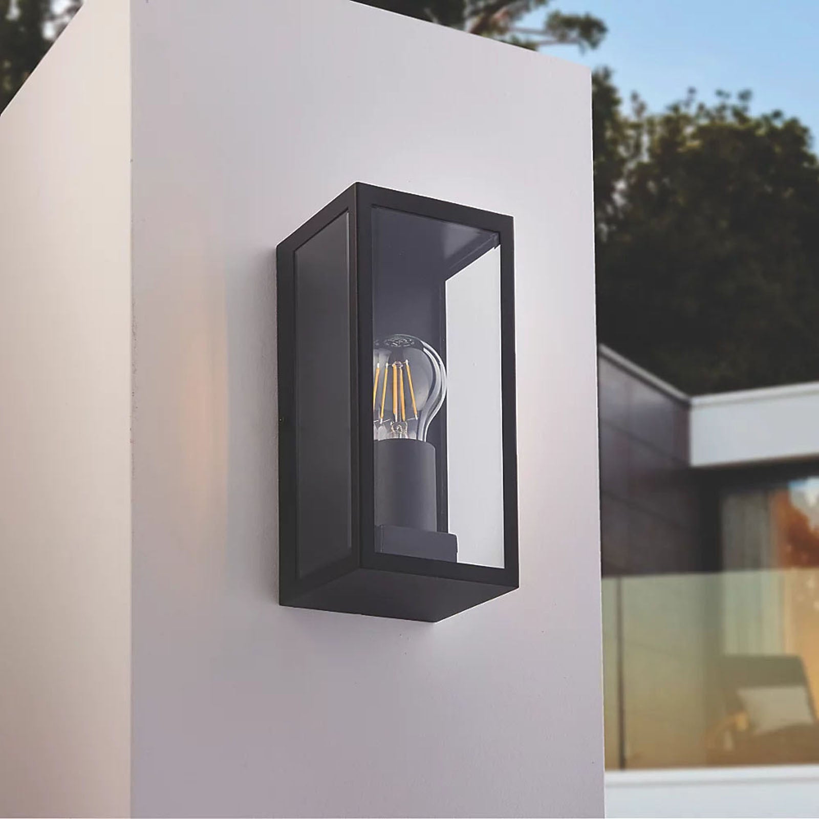 LAP Outdoor Lantern Breton 96603 Rectangular Frame 28W Tempered Glass Matt Black - Image 2