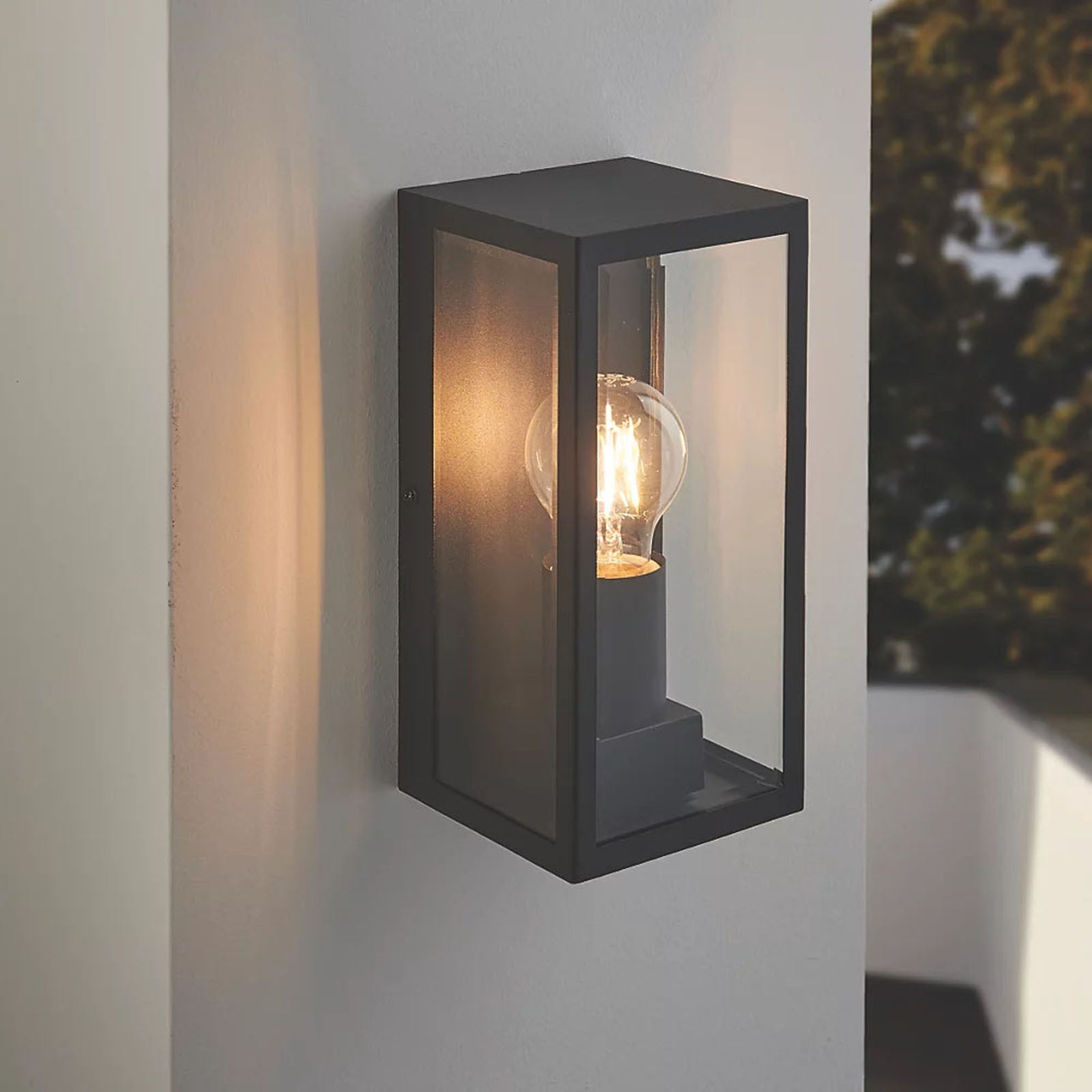 LAP Outdoor Lantern Breton 96603 Rectangular Frame 28W Tempered Glass Matt Black - Image 3