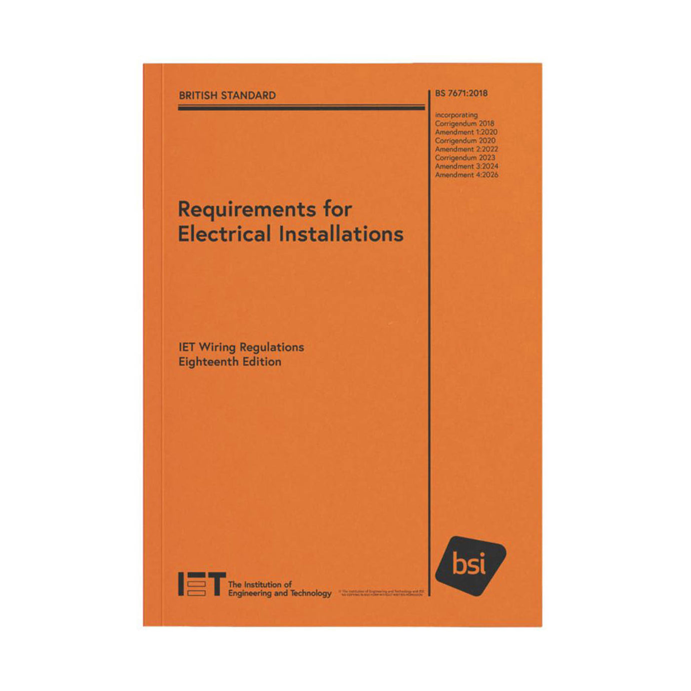 Wiring Regulations Requirements for Electrical Installation IET BS7671:2018+2026 - Image 1