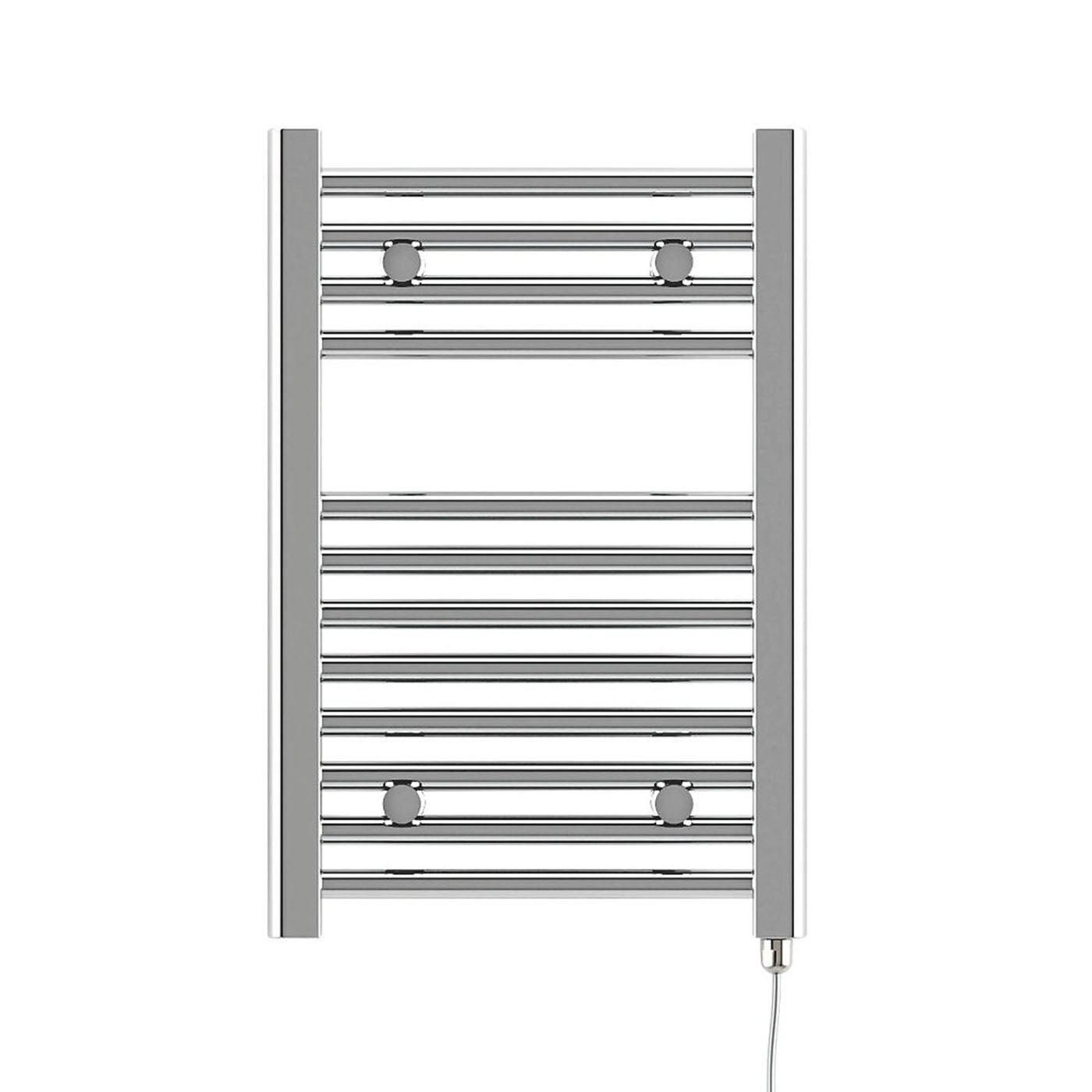 Terma Electric Towel Rail Radiator Flat Chrome Bathroom Warmer (H)600x(W)400mm - Image 1