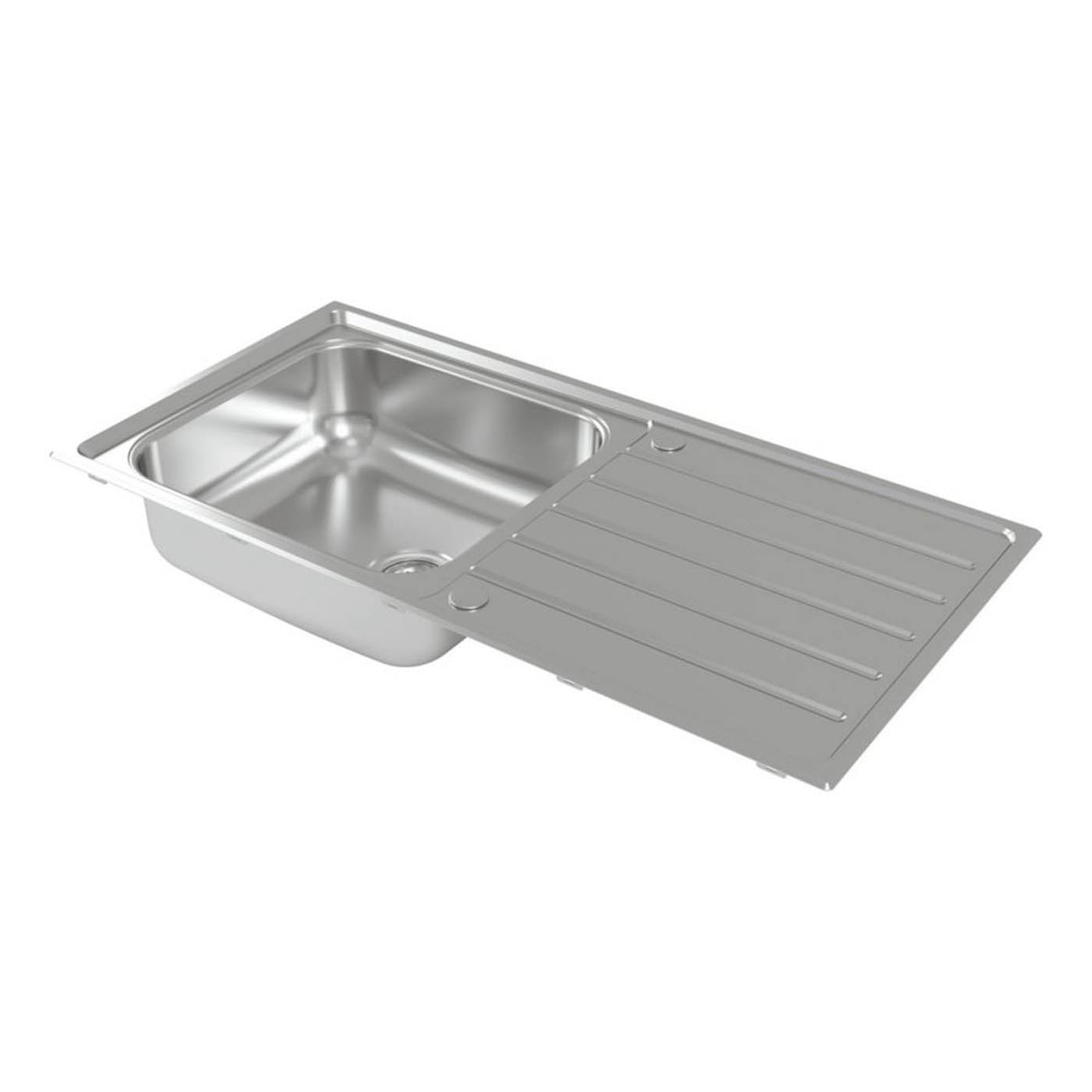 Carysil Kitchen Sink 1 Bowl Stainless Steel Inset Reversible Drainer Waste - Image 1