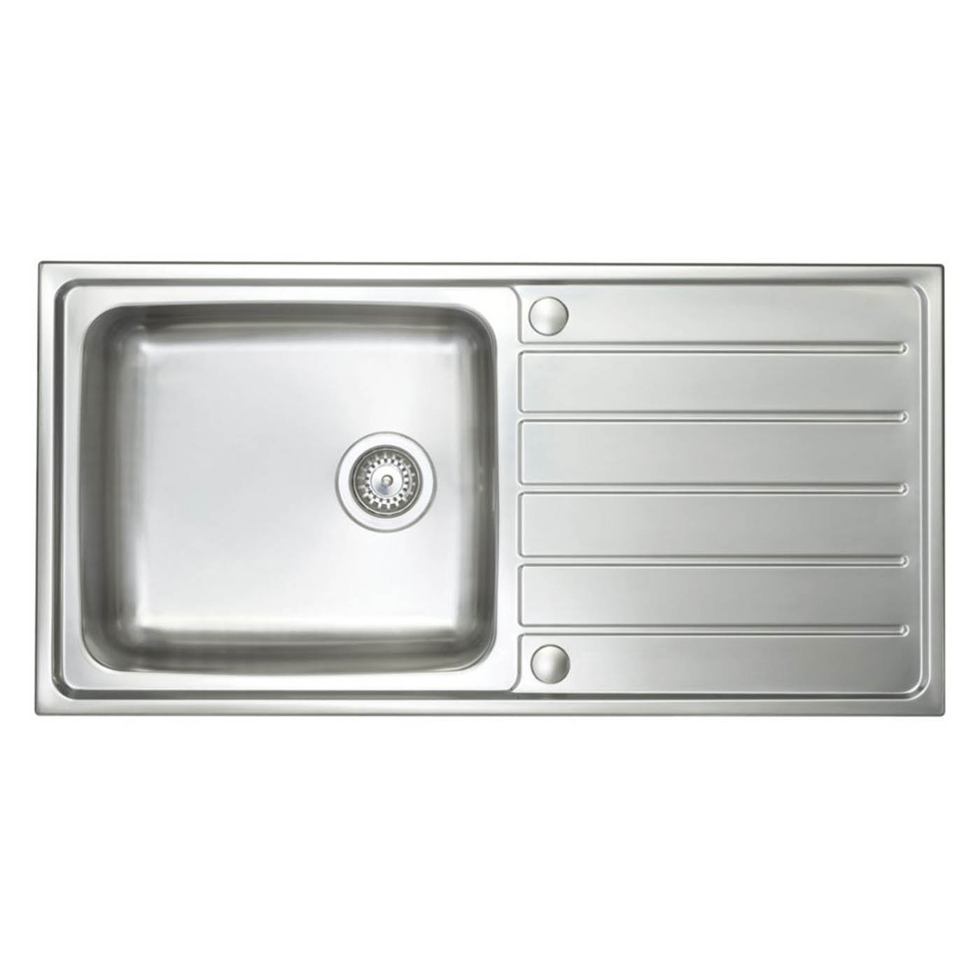 Carysil Kitchen Sink 1 Bowl Stainless Steel Inset Reversible Drainer Waste - Image 2