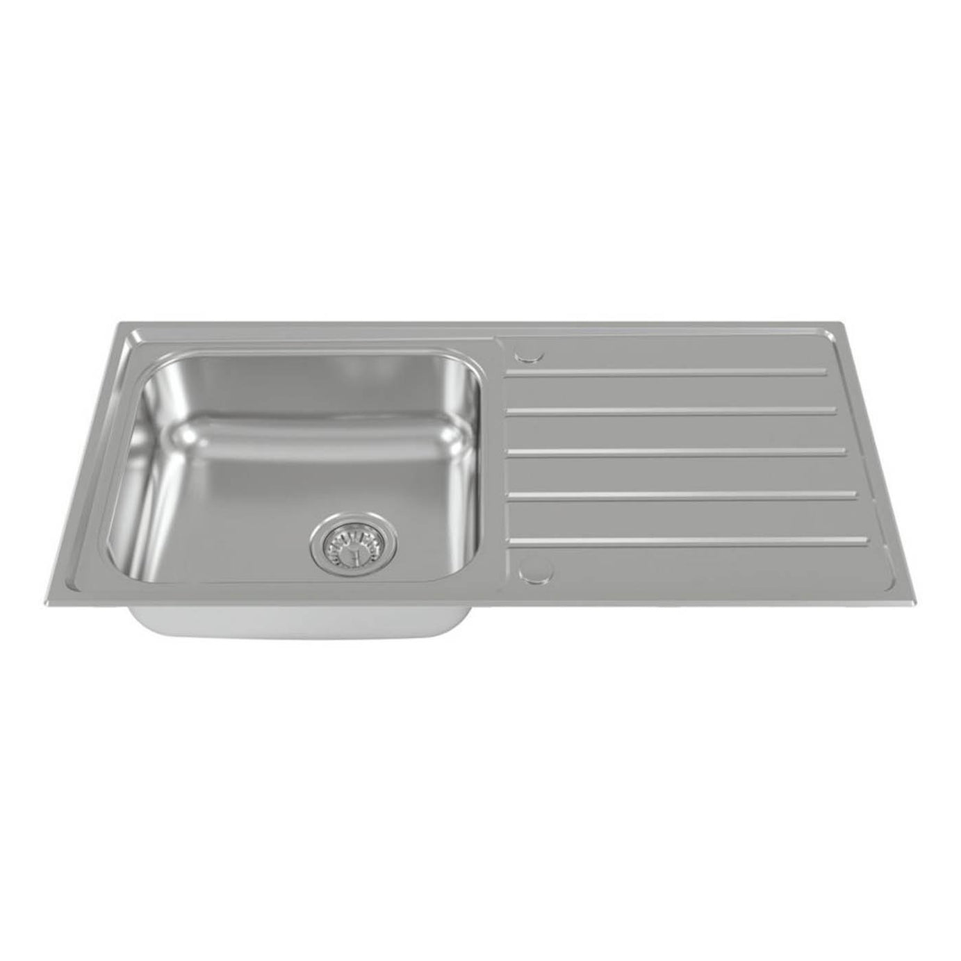 Carysil Kitchen Sink 1 Bowl Stainless Steel Inset Reversible Drainer Waste - Image 3