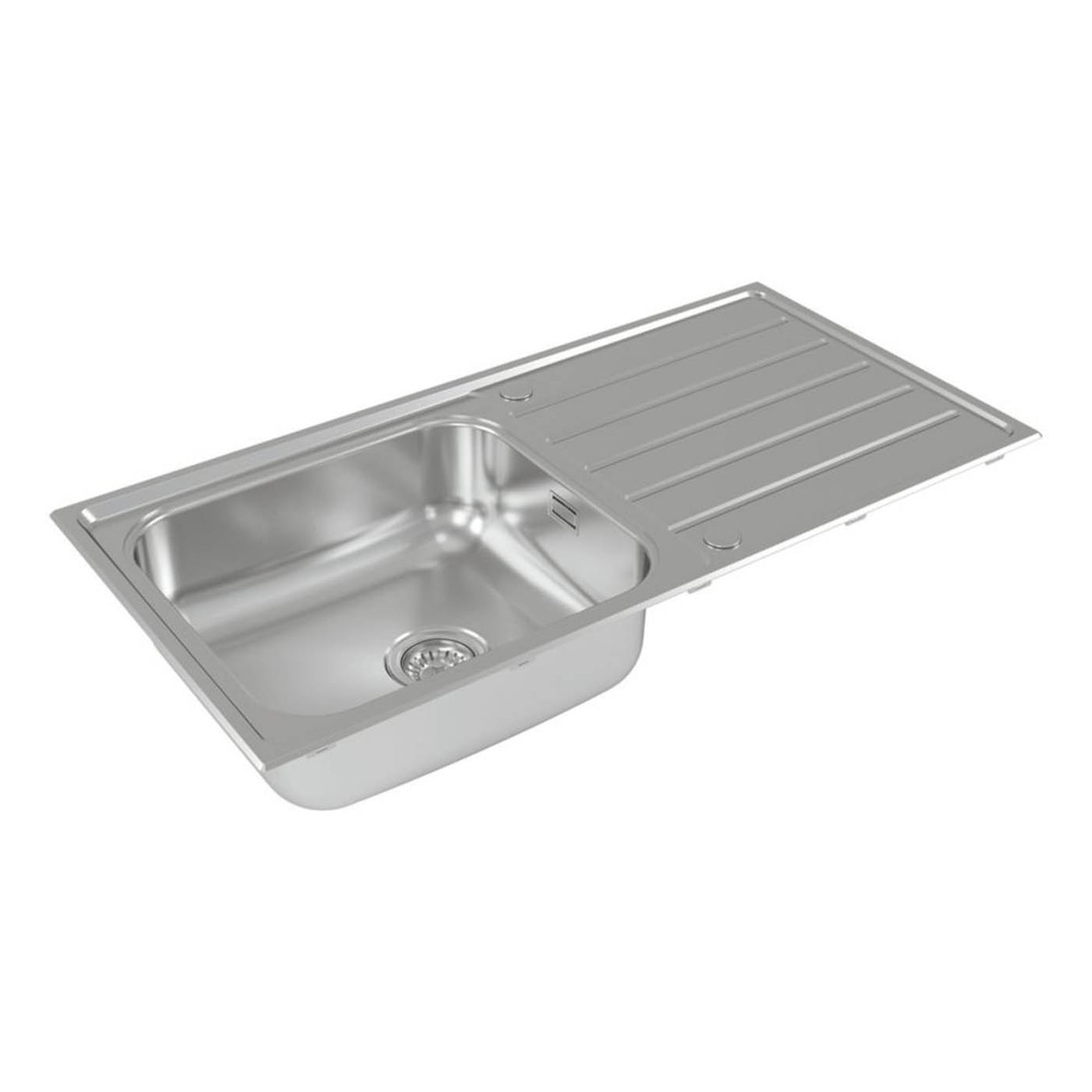 Carysil Kitchen Sink 1 Bowl Stainless Steel Inset Reversible Drainer Waste - Image 4