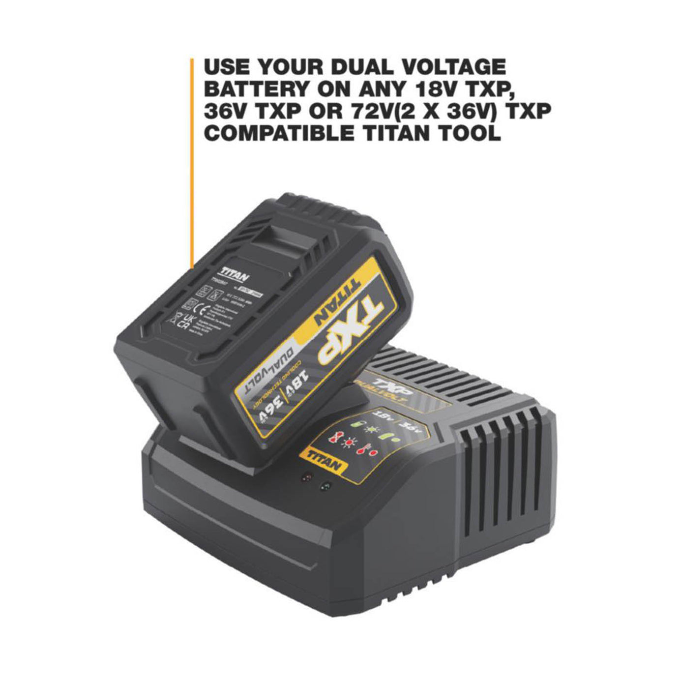 Titan Battery And Charger Set TTT1240BAT/TTB1242CHR 18/36V 4.0/8.0Ah Li-Ion TXP - Image 4
